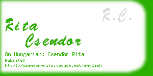 rita csendor business card